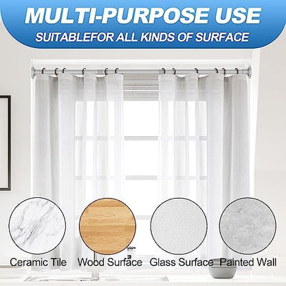 CorkLatta Silver Shower Curtain Rod 31 to 68 Inch,1 Inch Diameter Adjustable Spring Tension Stainless Steel Telescoping Rod,Easy Install,No Rust