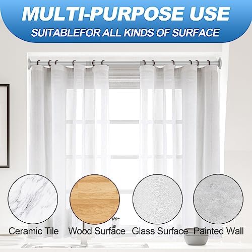 CorkLatta Silver Shower Curtain Rod 31 to 92 Inch,1 Inch Diameter Adjustable Spring Tension Stainless Steel Telescoping Rod,Easy Install,No Rust