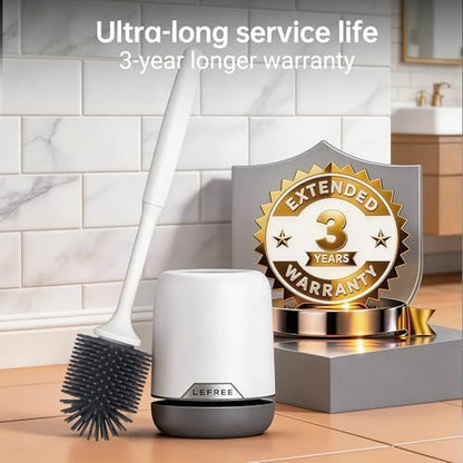 Lefree Silicone Toilet Brush and Holder Set - Bathroom Brush