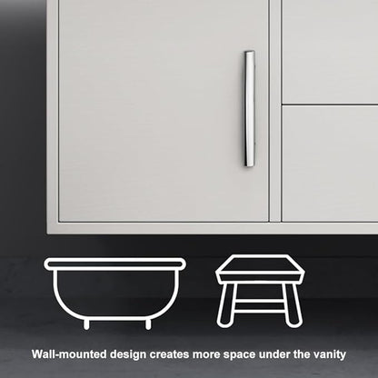Bathroom Vanity with Sink 39.5" Floating Bathroom Vanity Sintered Stone Modern Bathroom Vanity Set, White (Wall Mounted, Silver Handle)