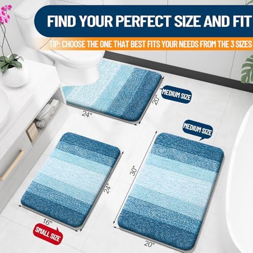 OLANLY Bathroom Rugs Mat 30x20, Extra Soft Absorbent Microfiber Bath Rugs