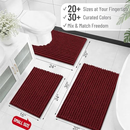 OLANLY Bathroom Runner Rugs 47x24, Thick Soft Absorbent Chenille Bath Rugs