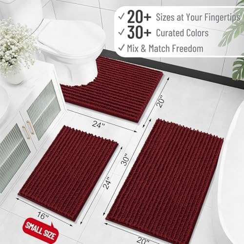 OLANLY Large Bathroom Rugs 44x32, Thick Soft Absorbent Chenille Bath Rugs