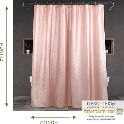 Blush Pink Glitter Shower Curtain: Waterproof Washable Quick Dry, 72Lx72W