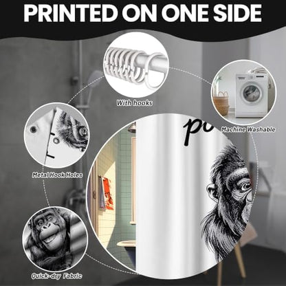 Extra Tall Shower Curtain XL Cute Monkey, 70 x 84 Inchs