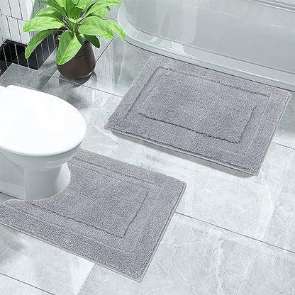 SHACOS Soft Microfiber Small Bathroom Rugs Set 2 Pieces with Toilet Rug
