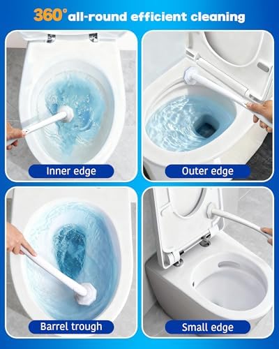 100 pack disposable toilet brush refills compatible with Clorox toilet brushes, water-activated foam, secure snap-on fit, non-scratch cleaning pads, hygienic disposable brush heads