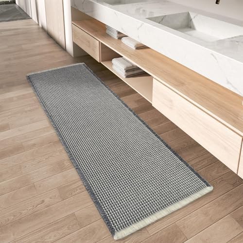 Upgraded Waffle Bath Mat Runner Absorbent Non Slip Bathroom Mat, 2' x 5'