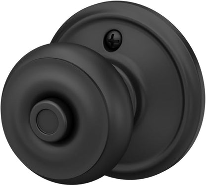Schlage F40 GEO 622 Georgian Door Knob, Bed & Bath Privacy Lock, Matte Black
