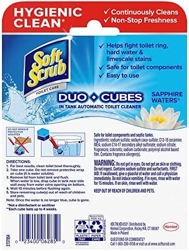 Soft Scrub in-Tank Toilet Cleaner Duo-Cubes, Sapphire Waters