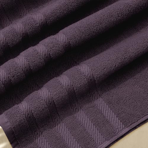 Hearth & Harbor Bath Towels for Bathroom - 100% Ring Spun Cotton Luxury Bathroom Towels - Soft & Highly Absorbent Bath Towels Set, 6 Piece Set, Purple