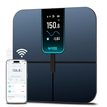 Wyze Scale Ultra Smart Scale for Body Weight, BMI & Muscle Mass | Wi-Fi & Bluetooth Sync, 4.3" Color Display, Tracks 13 metrics, Heart Rate Tracking, Baby/Pet/Luggage Mode, 400lbs Capacity