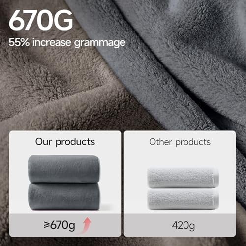 REDKISS Pack of 6 Towel Set - 2 Extra Large Bath, 2 Hand, 2 Washcloths, Ultra Soft & Highly Absorbent, Quicker to Dry, Grey Towels for Bathroom, Spa, Hotel, Gym