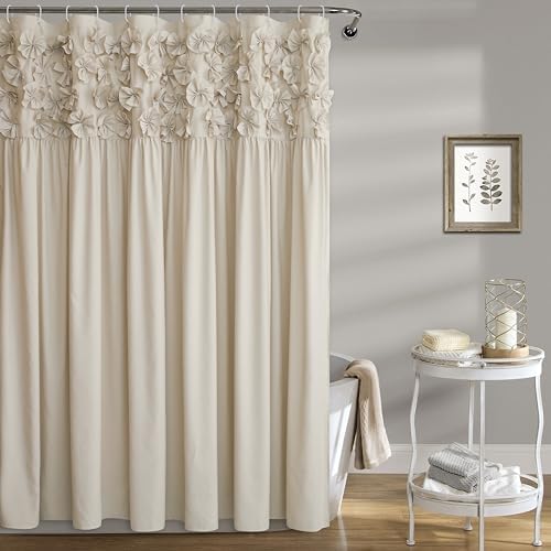 Handmade Bow Tie Shower Curtain, Camel, 72 x 72 in