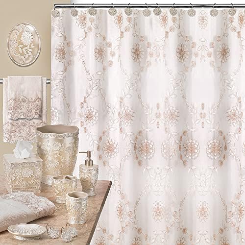 Zahari Home Rose Vine Shower Hooks Set - Curtain Rings with Unique Design - 12 Resin Hooks for Customizing Your Shower Space