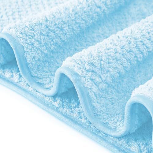 MaopaoBeauty 6 Pack Washcloth Set - Quick Drying & Absorbent Microfiber Gym Towels 13x13 inches - Lightweight & Thin Yoga Towels - Multi-Purpose Camping Towels for SPA, Hotel & Bathroom, Light Blue