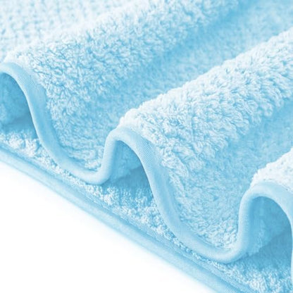 MaopaoBeauty 6 Pack Washcloth Set - Quick Drying & Absorbent Microfiber Gym Towels 13x13 inches - Lightweight & Thin Yoga Towels - Multi-Purpose Camping Towels for SPA, Hotel & Bathroom, Light Blue