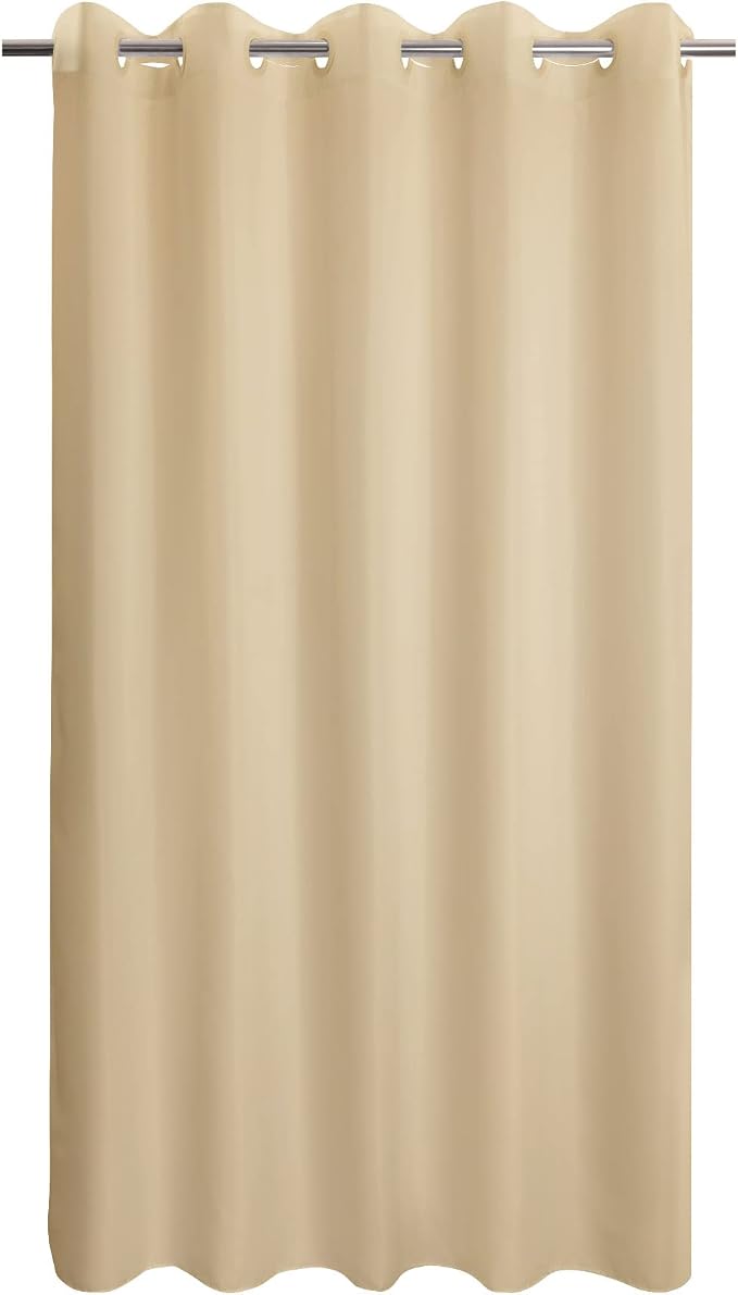 River Dream Extra Long Shower Curtain No Hooks or Liner Needed, Beige | Soft Microfiber, 84" Long Fabric Shower Curtain Set Waterproof, Bottom Magnets, Machine Washable, 71W x 86H(84H)
