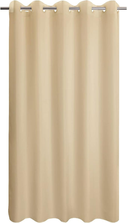 River Dream Extra Long Shower Curtain No Hooks or Liner Needed, Beige | Soft Microfiber, 84" Long Fabric Shower Curtain Set Waterproof, Bottom Magnets, Machine Washable, 71W x 86H(84H)