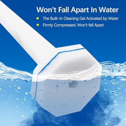 64 Count Disposable toilet brush head for Clorox Toilet Wand, Disposable Toilet Brush Heads, 5X Cleaning Power, Tear-Resistant, Fresh Scent