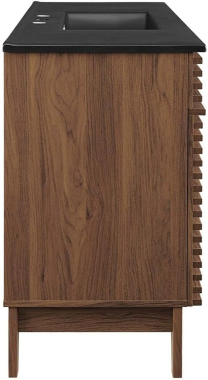 Modway Render 48" Single Bathroom Vanity in Walnut Black