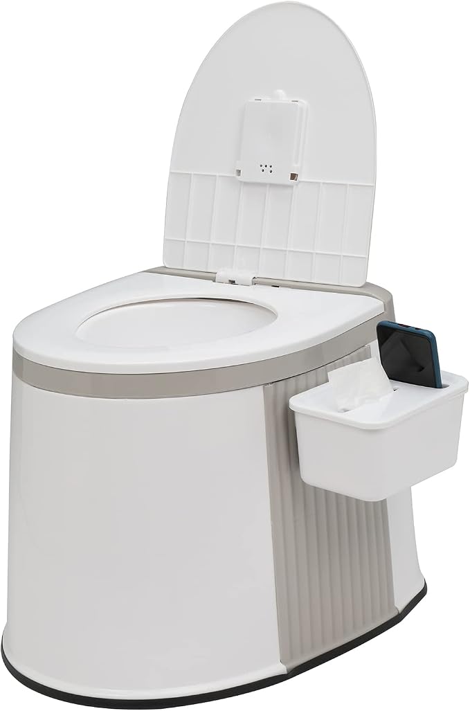 VINGLI Portable Toilet, Commode with 5 Gallon Bucket Inner, Lightweight Camping RV Toilet for Adult, Kids, Boat, Van, Travel (Classic)