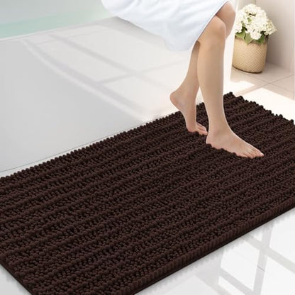 Smiry Bathroom Rugs 40X24, Extra Soft Rubber Backing Chenille Bath Mats