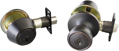 Design House 728733 Terrace 6-Way Universal Entry Door Knob and Single Cylinder Deadbolt Oil Rubbed Bronze