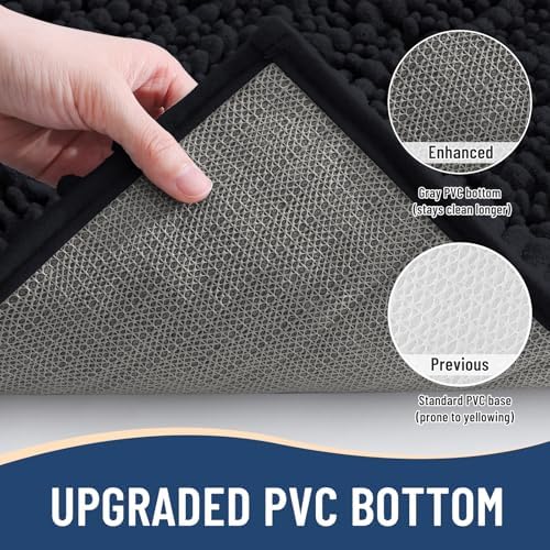 Arotive Toilet Rugs U-Shaped 24x24, Soft Absorbent Chenille Shaggy Bath Mat