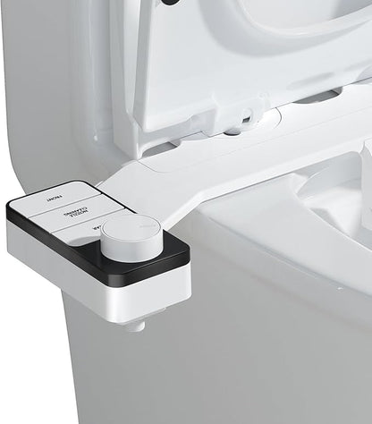 Ultra-Slim Bidet Attachment for Toilet Dual Nozzles Feminine & Rear Wash Bidet Toilet Seat Attachment Non Electric Self Cleaning Adjustable Water Pressure, Rear Wash (KB002)