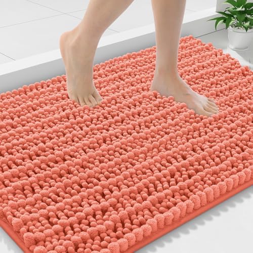 Smiry Bathroom Rugs 36X24, Extra Soft Rubber Backing Chenille Bath Mats