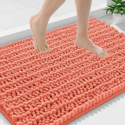 Smiry Bathroom Rugs 36X24, Extra Soft Rubber Backing Chenille Bath Mats