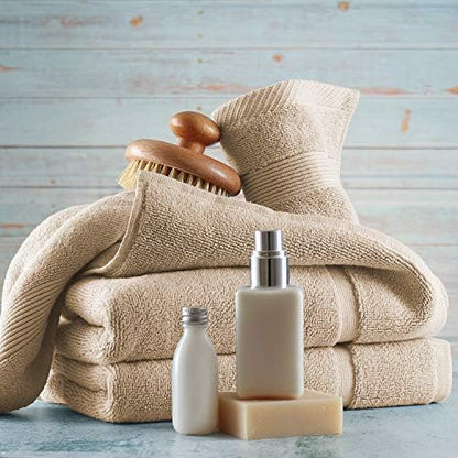 Hearth & Harbor Bath Mat Towels - 100% Ring Spun Cotton Luxury Bath Mat Floor Towels - Ultra Soft & Highly Absorbent Bath Towels Set of 4 - Cream