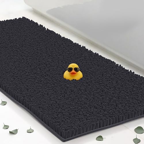 Extra Large Chenille Bath Mats 59"x21", Plush Absorbent Quick Dry, Soft & Machine Washable, Non Slip Carpet for Bathroom, Thick Bathroom Rugs, Shower Restroom Rug Mat, Alfombras De Bano, Bathrugs