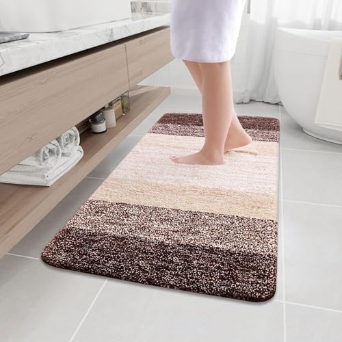 Arotive Microfiber Bathroom Rugs, Shaggy Soft Absorbent Bath Rug, 45x27
