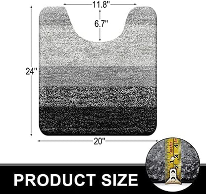 OLANLY Microfiber Bathroom Rugs Sets 3 Piece, 47"x20"+24"x16"+24"x20"