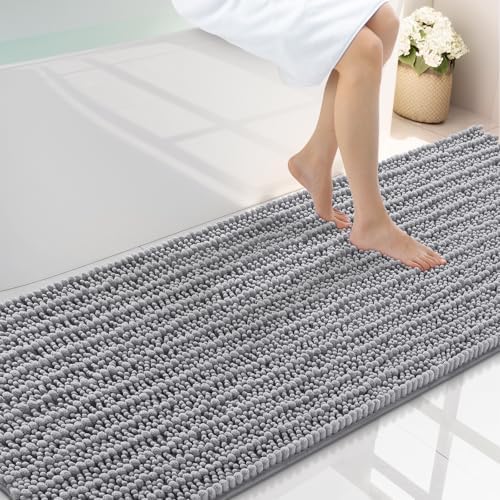 Smiry Bathroom Rugs 70X24, Extra Soft Rubber Backing Chenille Bath Mats