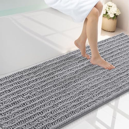 Smiry Bathroom Rugs 70X24, Extra Soft Rubber Backing Chenille Bath Mats