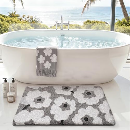 LUMI Bathroom Rug 24x36, Soft Absorbent Microfiber Bath Mat, Non Slip