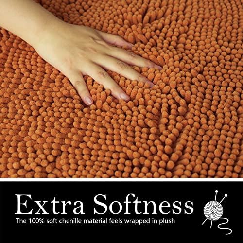 Bathroom Rugs Chenille Bath mat 2 Piece Set, Super Absorbent, Strong PVC Non Slip Backing, Bath mats for Bathroom, Plush Shaggy, Thick, Machine Washable, Bathtub, Toilet.(Champagne)