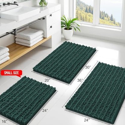 Smiry Bathroom Rugs 59X24, Extra Soft Rubber Backing Chenille Bath Mats