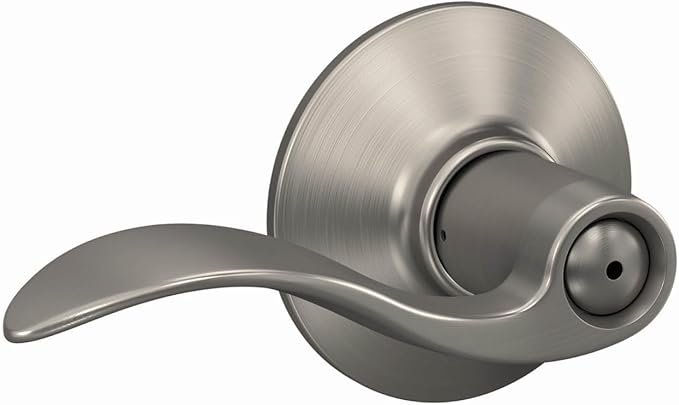 SCHLAGE F40 Acc 619 Accent Door Lever,Bed & Bath Privacy Lock,Satin Nickel,(Pack of 4)