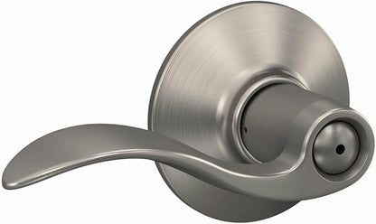 SCHLAGE F40 Acc 619 Accent Door Lever,Bed & Bath Privacy Lock,Satin Nickel,(Pack of 4)
