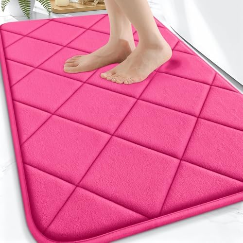 OLANLY Memory Foam Bath Mat 30x20, Ultra Soft and Absorbent Bathroom Rugs
