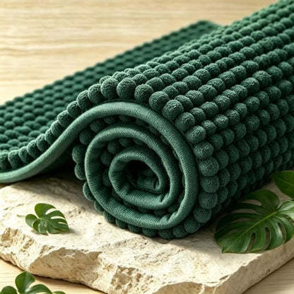 SUBRTEX Bathroom Rugs, U Shaped Chenille Bath Rug 24" x 20" Soft Short Plush Bath Mat Soft Shower Mat Water Absorbent Shower Mat Quick Dry Machine Washable, Celadon