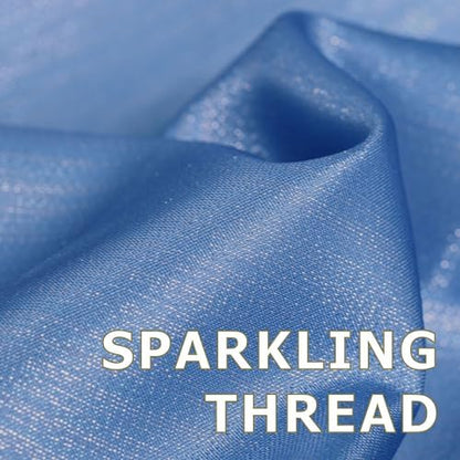 Sky Blue Glitter Shower Curtain: Waterproof Washable Quick Dry, 72Lx72W