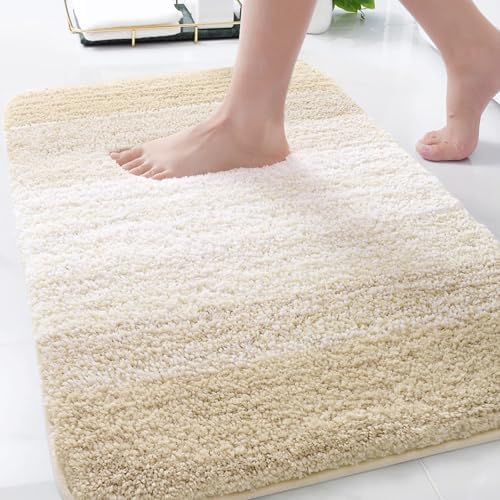Arotive Microfiber Bathroom Rugs, Shaggy Soft Absorbent Bath Rug, 34x21