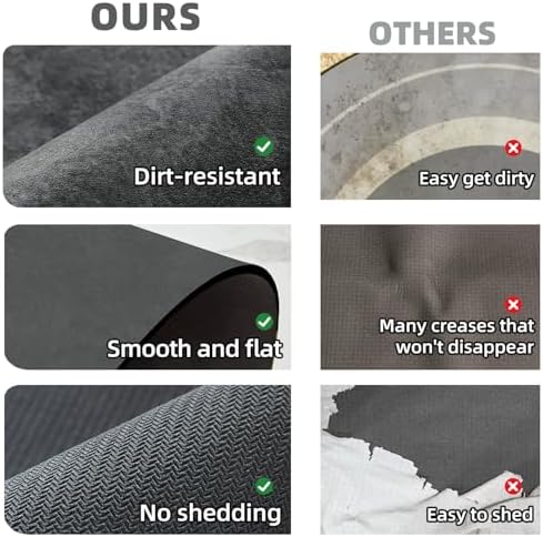 TYUU Thin Bath Mat Runner, Long Bathroom Rugs Non Slip, 24x60 Dark Grey