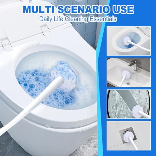 100pcs Disposable Toilet Brush Replacement Head,Bathroom Cleaning,Disposable Bowl Cleaners Compatible with Most Toilet Brushes