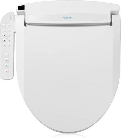 Brondell LT89 Electric Bidet Toilet Seat, Fits Round Toilets, White – Side Arm Control, Warm Water Wash, Strong Wash Mode, Stainless-Steel Nozzle, Nightlight and Easy Installation